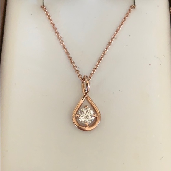 Real rose gold diamond necklace - Picture 2 of 5